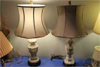 PAIR MARBLE TABLE LAMPS