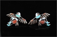 Multi Stone Eagle Dancer Clip-On Earrings
