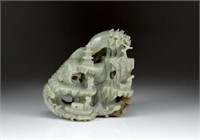CHINESE CARVED JADE BOULDER MOUNTAIN