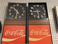2VINTAGE COKE CLOCKS -WORKING CONDITION UNKNOWN