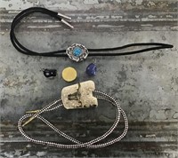 Pair of bolos & gemstone pendants