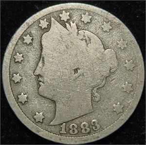 1883 Liberty Head 'No Cents' V Nickel - Nice