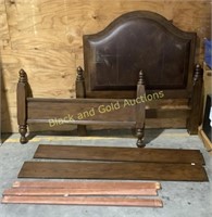 Queen Sized Dark Wooden Bed Frame