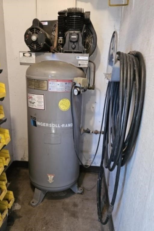 Ingersoll Rand air compressor with hose, 5 hp.,