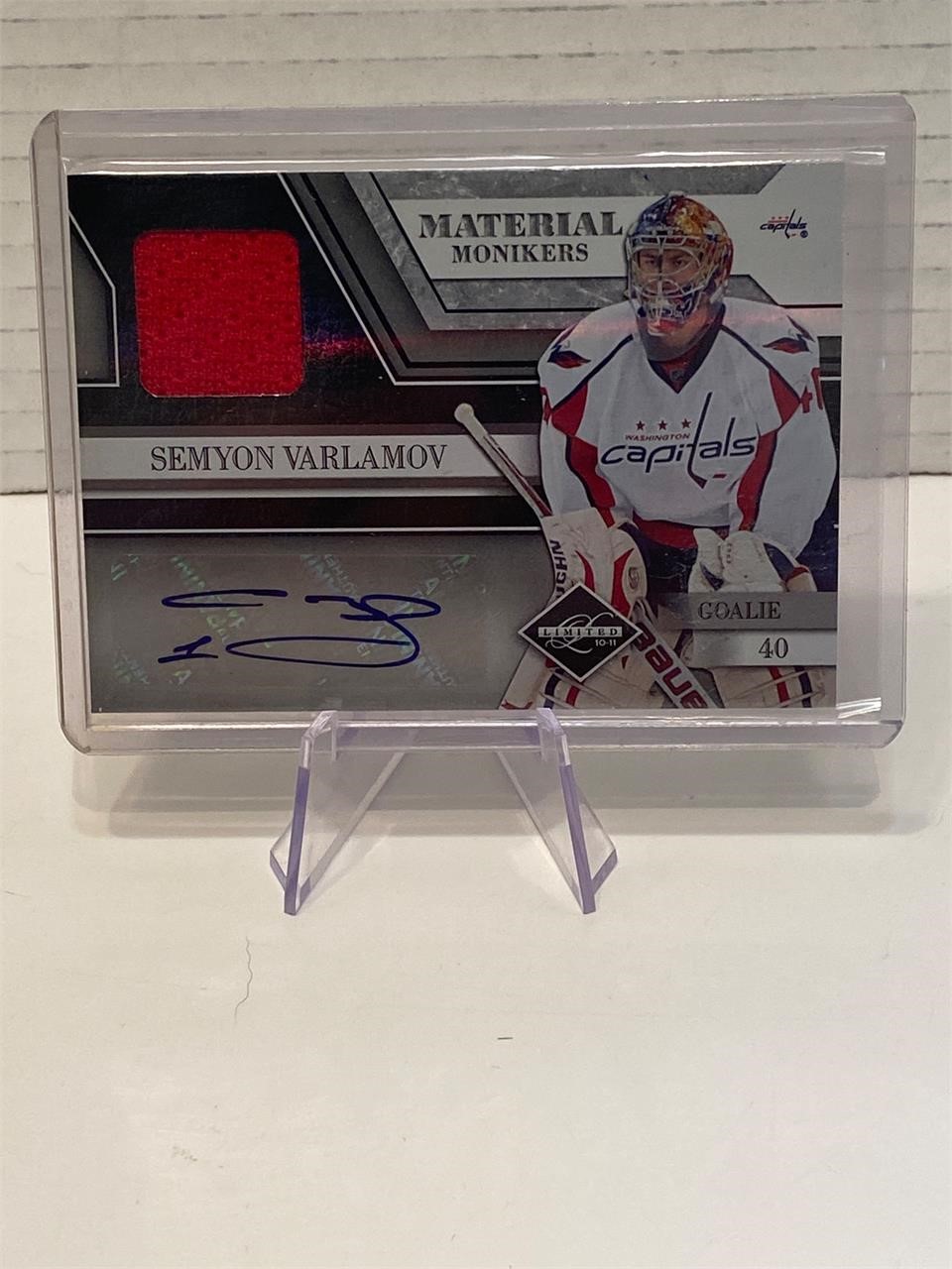 Semyon Varlamov Auto Jersey Card