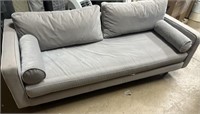 Modern sofa 88” long 37” deep tufted seat 
Has