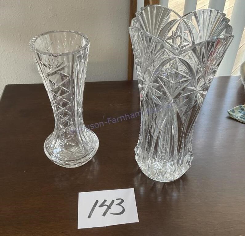 2 Heavy Crystal Vases - Waterford