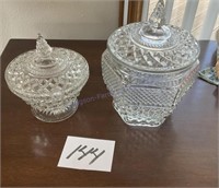 Crystal Candy Dish with lid and Canister, Cookie