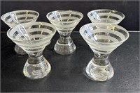 5 vintage martini glasses