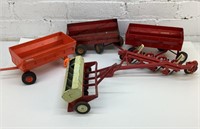 Lot of assorted tractor implements and trailers