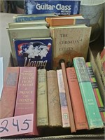 lot of hard covered books