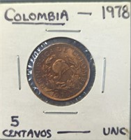 Uncirculated 1978 Colombian coin