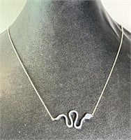 16" Sterling (ATI) Opal Snake Necklace (Beauty) 5G