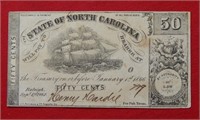 1863 State of NC Fractional Note 50 Cents #799