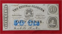 1866 State of AL Fractional Note 50 Cents