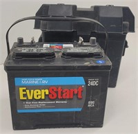 Ever Start Marine & RV Battery in Battery Box