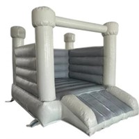 Outside White Inside Grey Color Bounce Castle Wedd