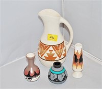4 pcs of Southwestern Style Pottery