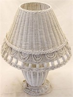 Wicker lamp & shade