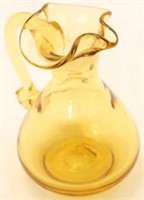 Amber mini glass pitcher