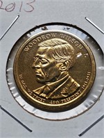 Gold Plated 2013 Woodrow Wilson Presidential Dolla