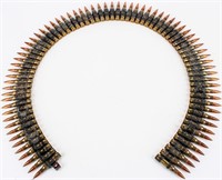 Firearm 75 Round Belt of Spent M60 Bullets