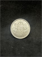 1955 Silver Canadian Half Dollar 50 Cents