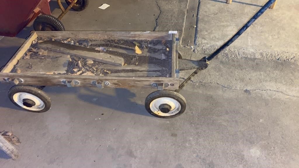Vintage pull cart, 37 x 16 1/2