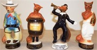 (4) Jim Beam Convention Fox Decanters