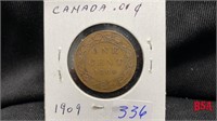 1909 Canadian large penny