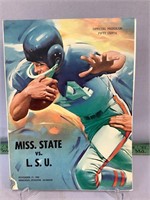 Miss St.vs LSU Nov 17 1962 football program
