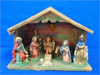 Vintage Nativity Scene And Stable