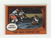 1961 Topps Gump Worlsey in Action Hockey Card