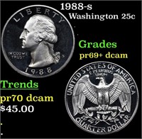 Proof 1988-s Washington Quarter 25c Grades GEM++ P