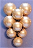 Large Faux Pearl Dress Clip 2 3/4" h x 2" w