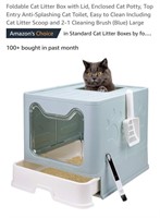 NEW Foldable Cat Litter Box w/ Lid,