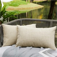 Outdoor Pillow Covers  12x20 Inch  Cream