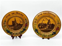 (2) Wooden Aus Munchen Germany Hand Painted Collec