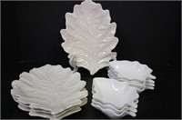 Ceramic leaf-shaped plates