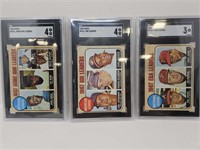 1968 TOPPS BASEBALL LEADERS GRADED SGC X3