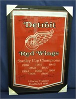 Autographed Felt Red Wings Stanley Cup Banner