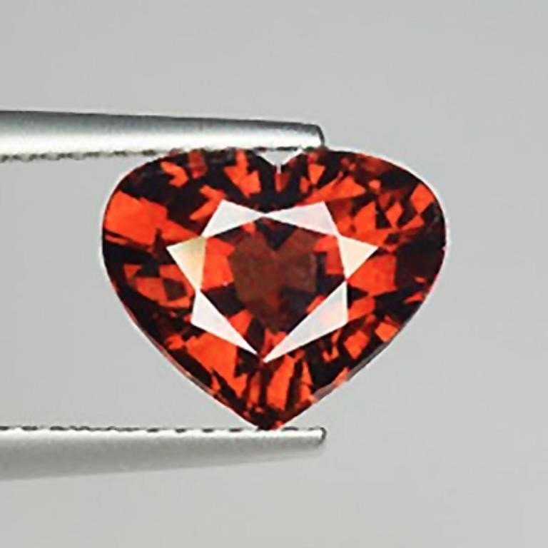 Mandarin Orange Spessartite Garnet Heart 1.10 Ct{F