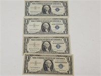 4-  1957 Blue Seal Currency Notes