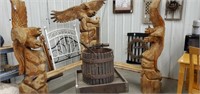 Carved eagle bench