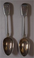 Pair of William IV sterling silver dessert spoons