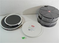 qty of 3 Turntables & Storage Container