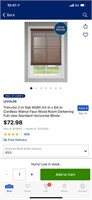 43”x64” cordless faux wood blinds