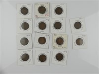 14 CANADIAN LARGE PENNIES 1902-1920