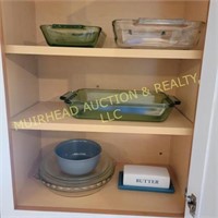 BUTTER DISH, PIE PLATE, BAKING DISHES