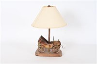 Vintage Copper Metal Music Box Car Lamp